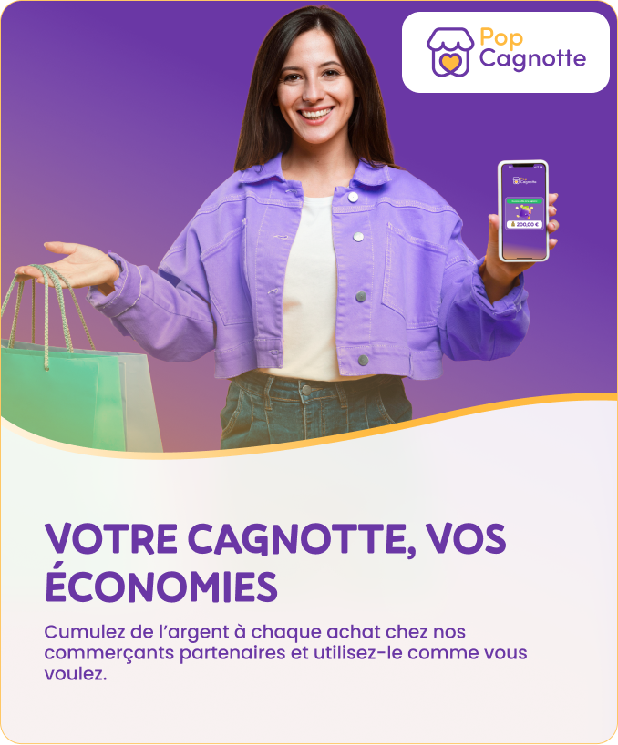 Clients Pop Cagnotte gérant leur cagnotte en ligne pour réaliser des économies et soutenir les commerces locaux.